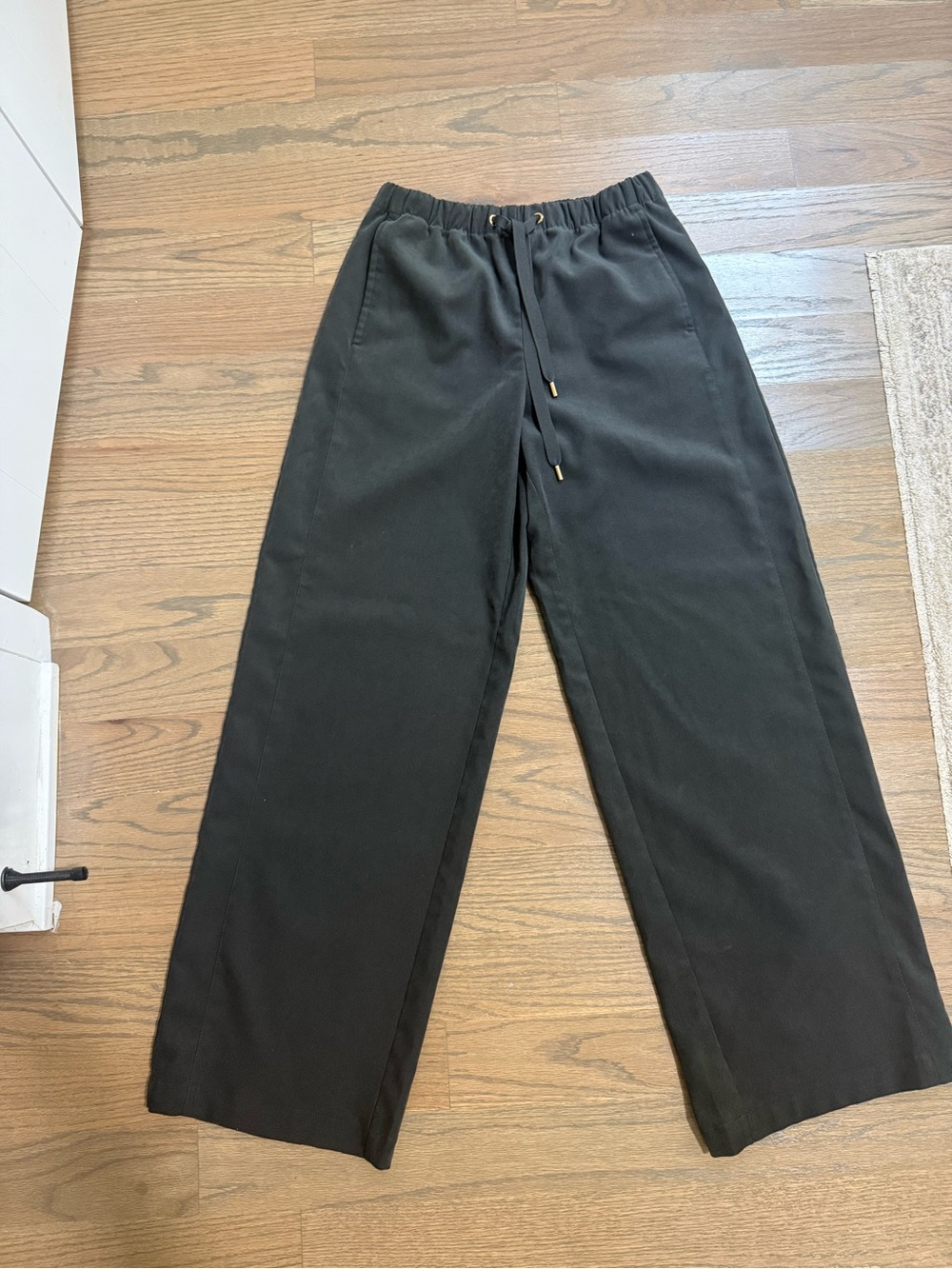 Dark Grey Drawstring Casual Pants